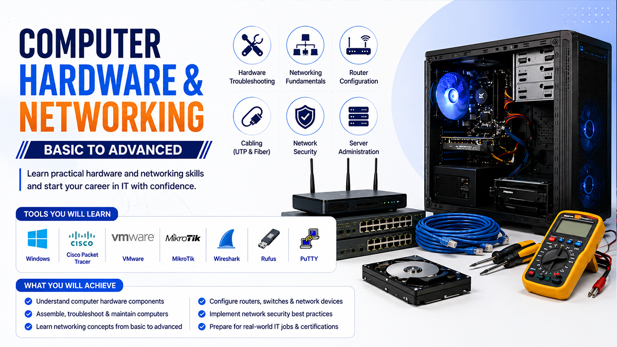 🖥️ Computer Hardware & Networking (Basic to Advanced)
